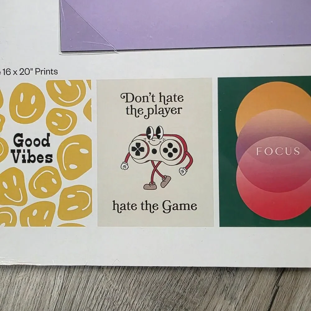 Good Vibes Retro Art Print Collection (6-Pack) - Room Essentials, NIP!